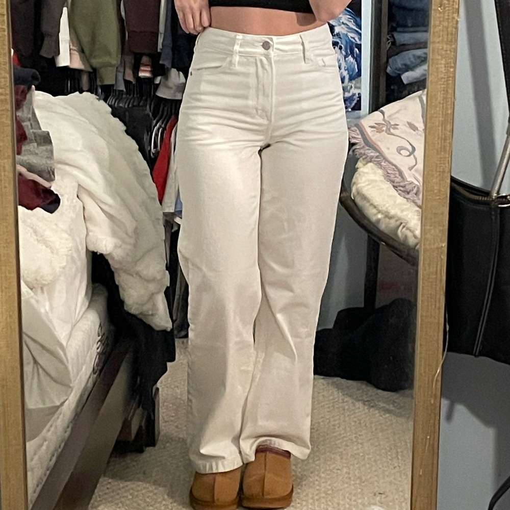 Dynamite White Heidi Wide Leg Jeans